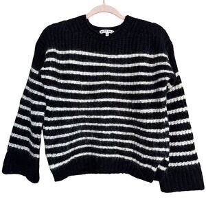 Alex Mill Normandie Stripe Wool Alpaca Crew Sweater S Black Ivory #029
